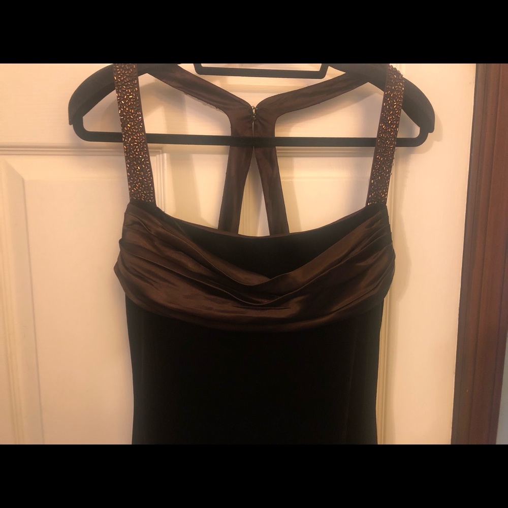 JS Boutique chocolate brown 14 Evening Gown.